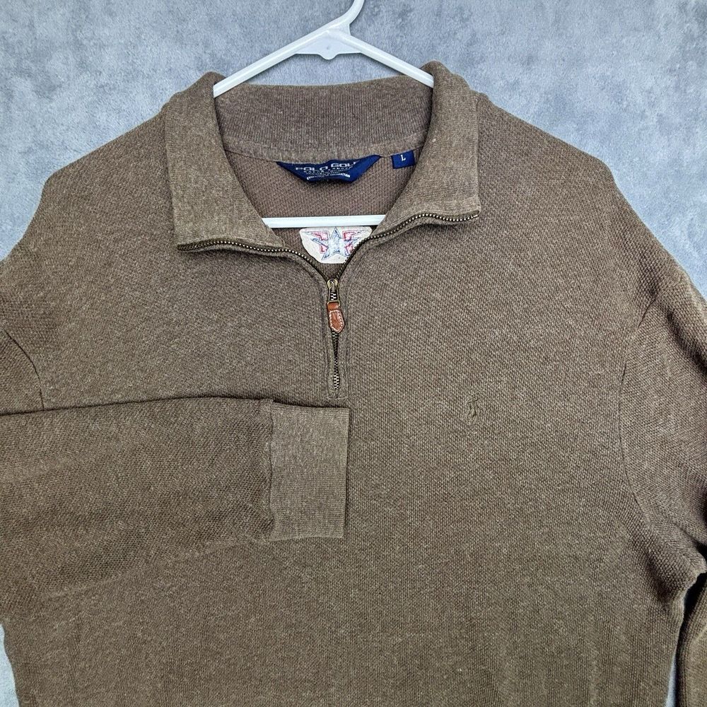 Polo Ralph Lauren Golf 1/4 Zip Long Sleeve Sweater Alpaca Wool‎ Large Patriot